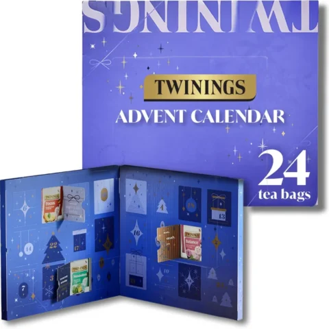 Twinings tea advent calendar, 24 wrapped tea bags, green and herbal