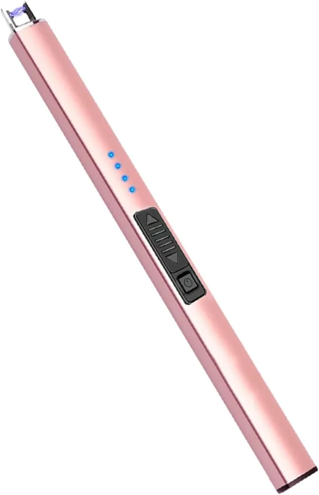 USB rechargeable plasma arc candle lighter, flameless, rose gold