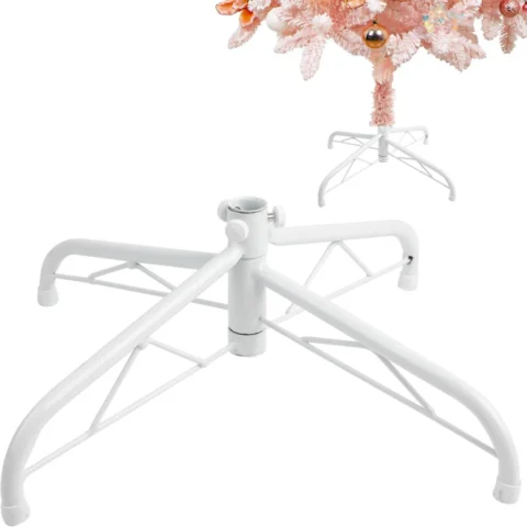 White metal Christmas tree stand for 4 to 6ft artificial trees