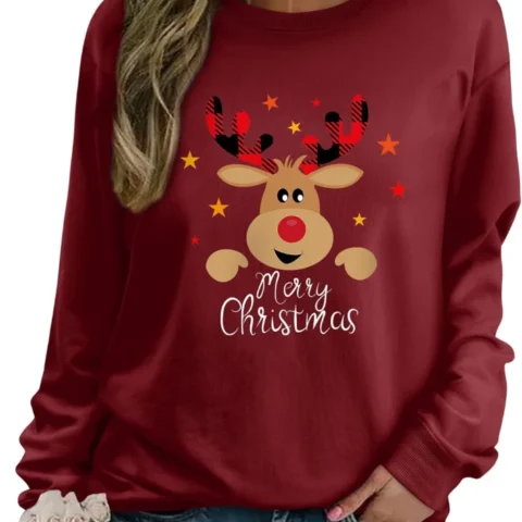 WIEIYM women’s reindeer Christmas sweatshirt pullover