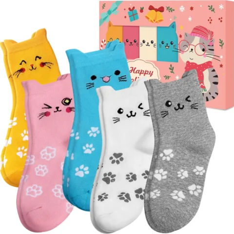 Women’s cat paw print thermal socks in size 4-7, Christmas gift