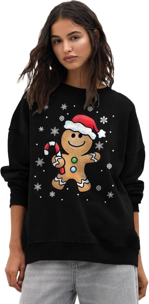 Women’s fleece knit Christmas jumper, reindeer print, sizes 8 to 30