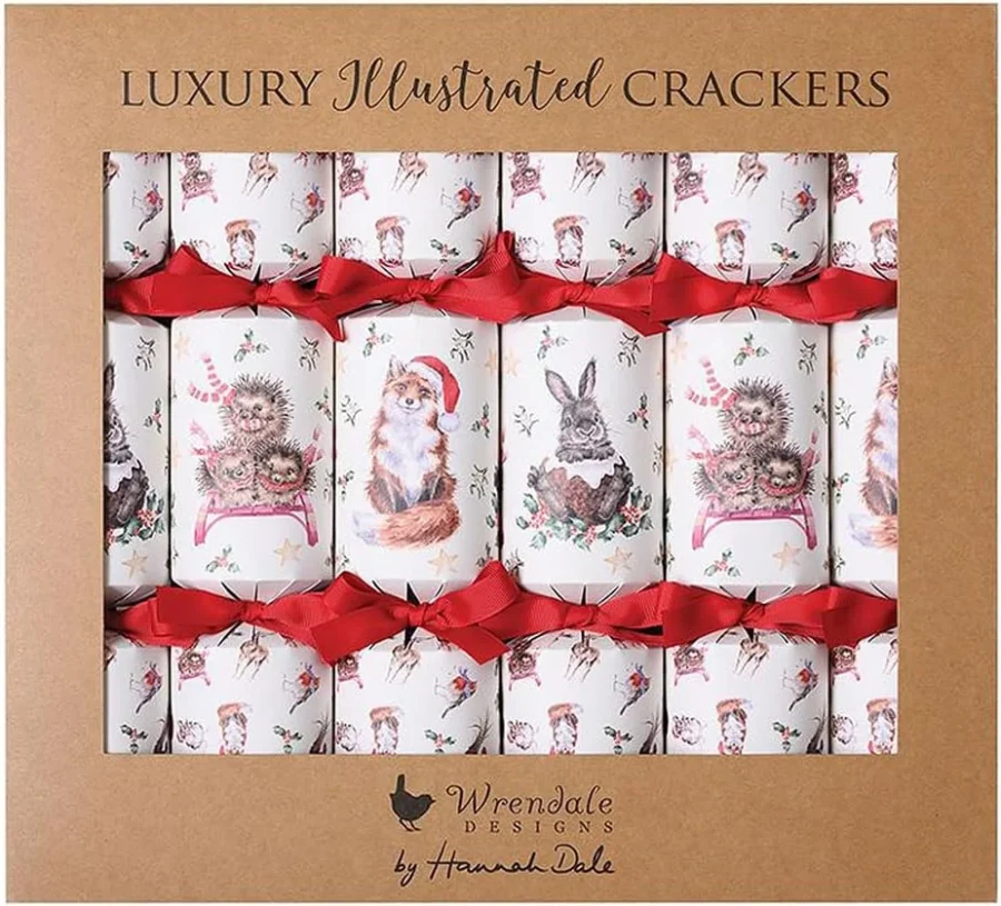 Wrendale Designs Christmas crackers by Hannah Dale, set of 6