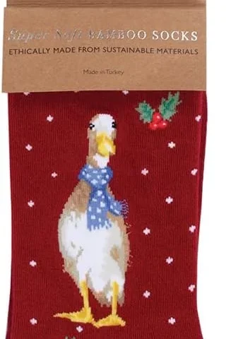 Wrendale Designs Christmas socks with a festive design