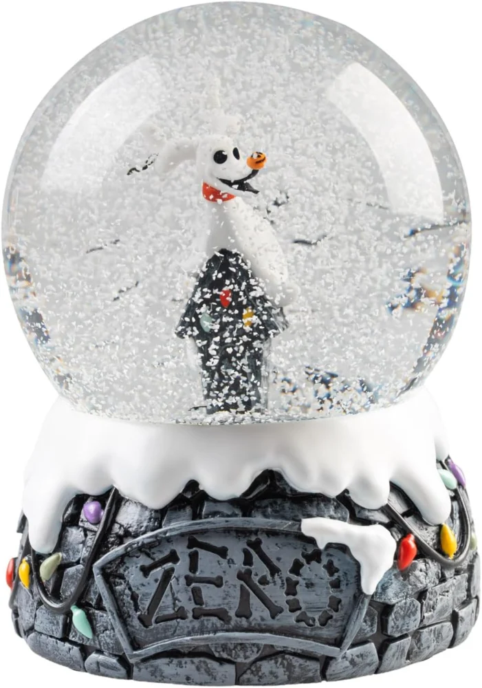 Zero from The Nightmare Before Christmas snow globe, glass and resin